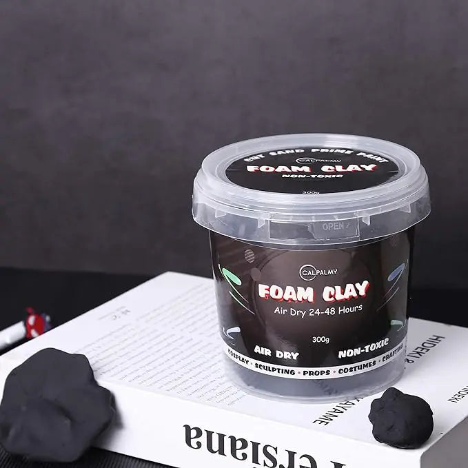 Moldable Cosplay Foam Clay (Black) – High Density and Hiqh Quality for Intricate Designs | Air Dries to Perfection for Cutting with a Knife or Rotary Tool, Sanding or Shaping - Geek House Creations