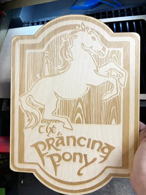 Prancing Pony Sign LOTR Wall Art, woodwork pyrography - Geek House Creations