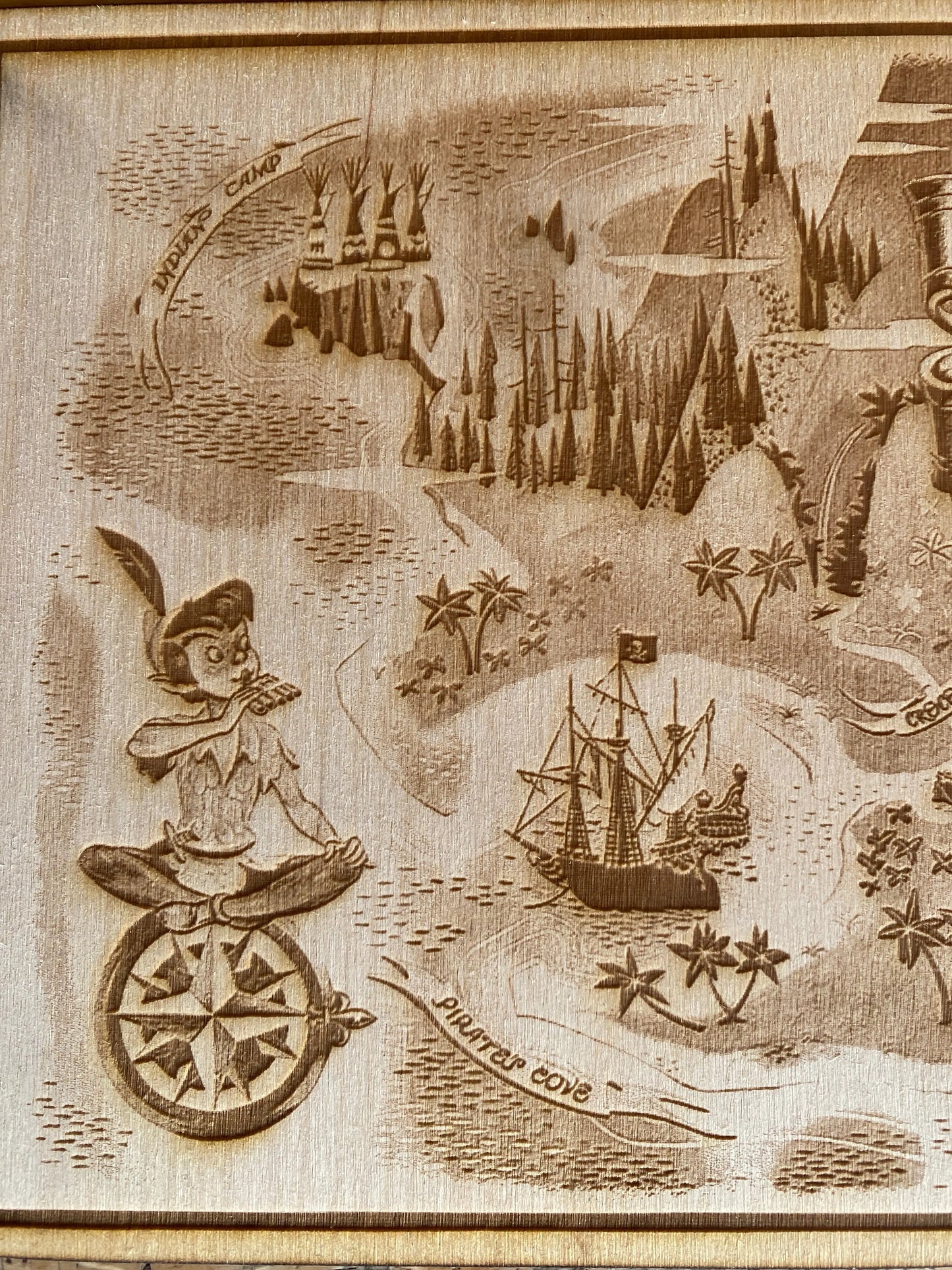 Neverland Peter Pan Inspired Map Wall Art, woodwork - Geek House Creations