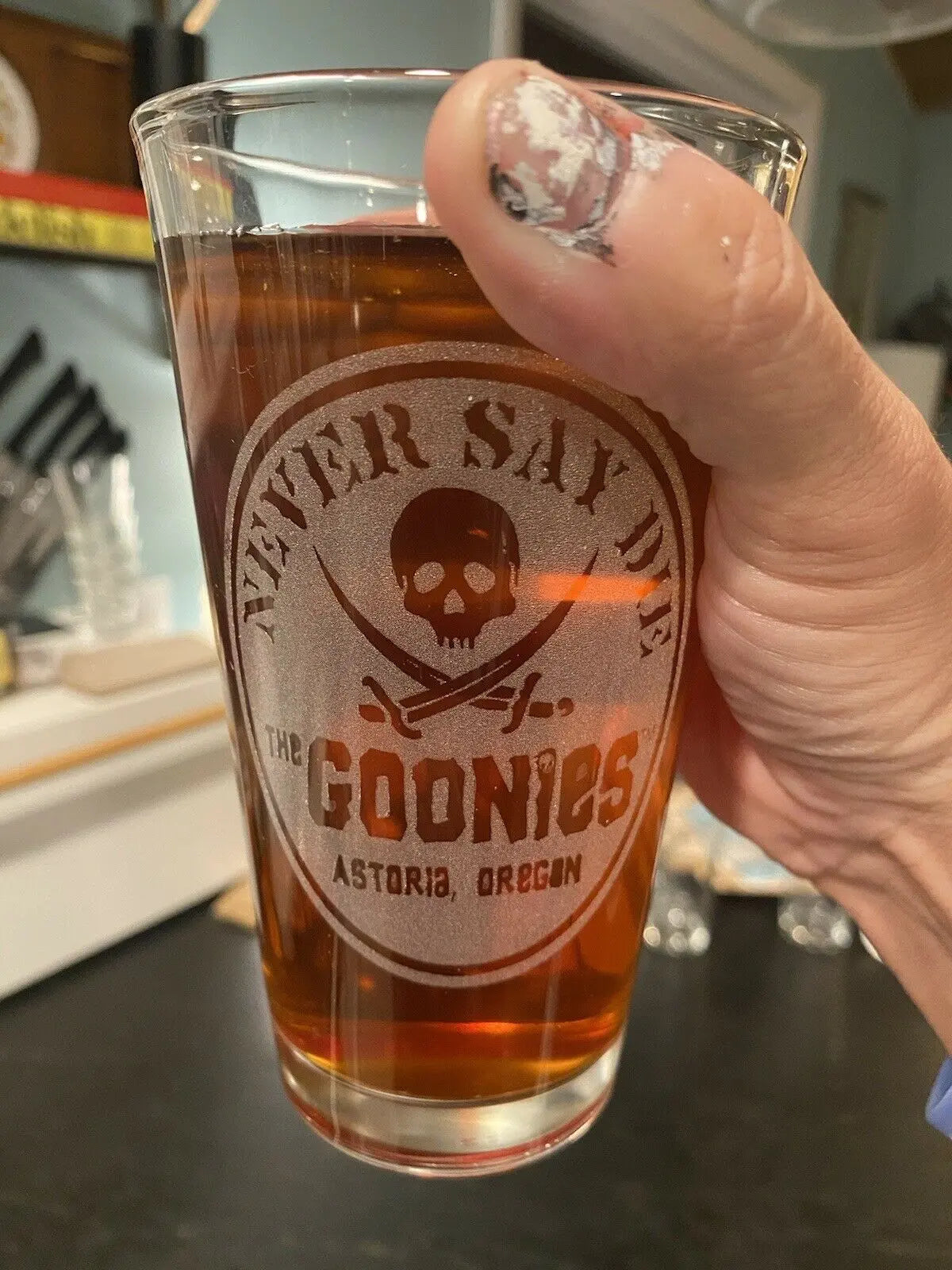 Goonies Never Say Die Beer Pub Pint Glass - Geek House Creations