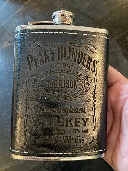 Peaky Blinders Leather covered Flask, 8 oz. - Geek House Creations