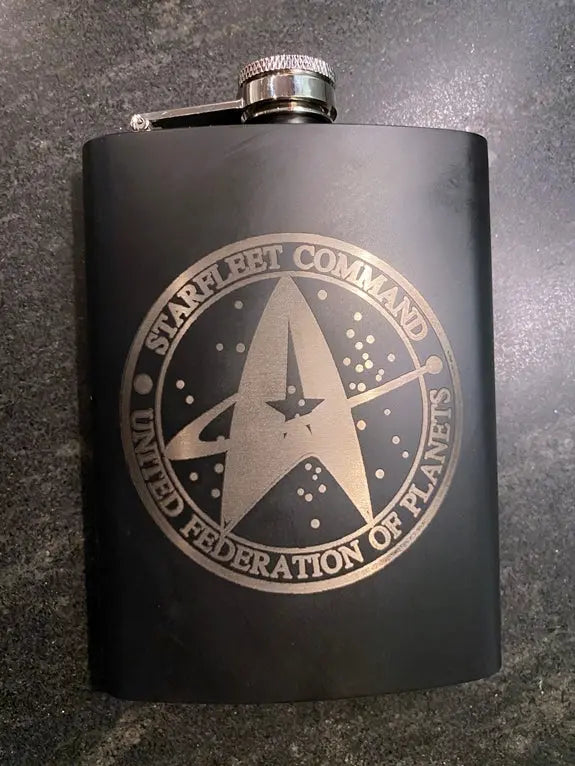 Starfleet Command Federation of Planets Stainless Steel hip flask - Geek House Creations