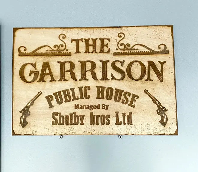 Peaky Blinders Wall Sign, woodwork pyrography - Geek House Creations