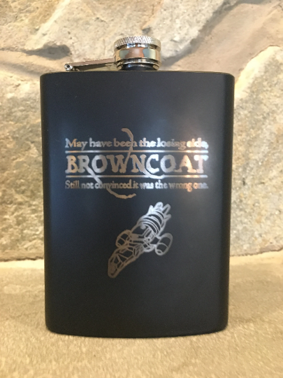 Browncoat Firefly Serenity Stainless Steel hip flask - Geek House Creations
