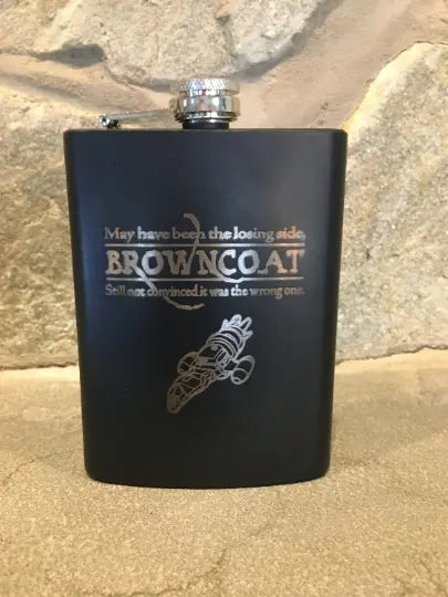 Browncoat Firefly Serenity Stainless Steel hip flask - Geek House Creations