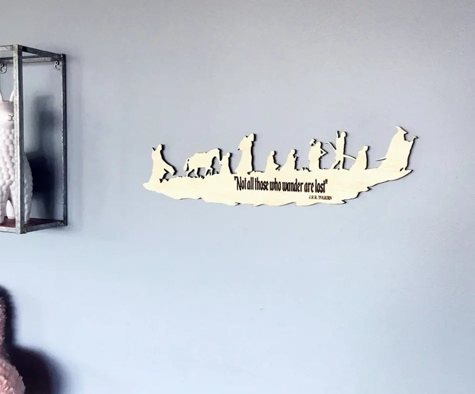 Lord of the Rings Fellowship and The Hobbit Silhouette Wall Art, woodwork - Geek House Creations