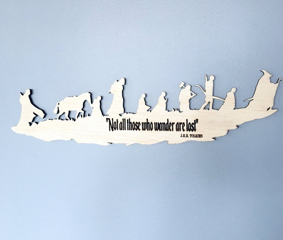 Lord of the Rings Fellowship and The Hobbit Silhouette Wall Art, woodwork - Geek House Creations