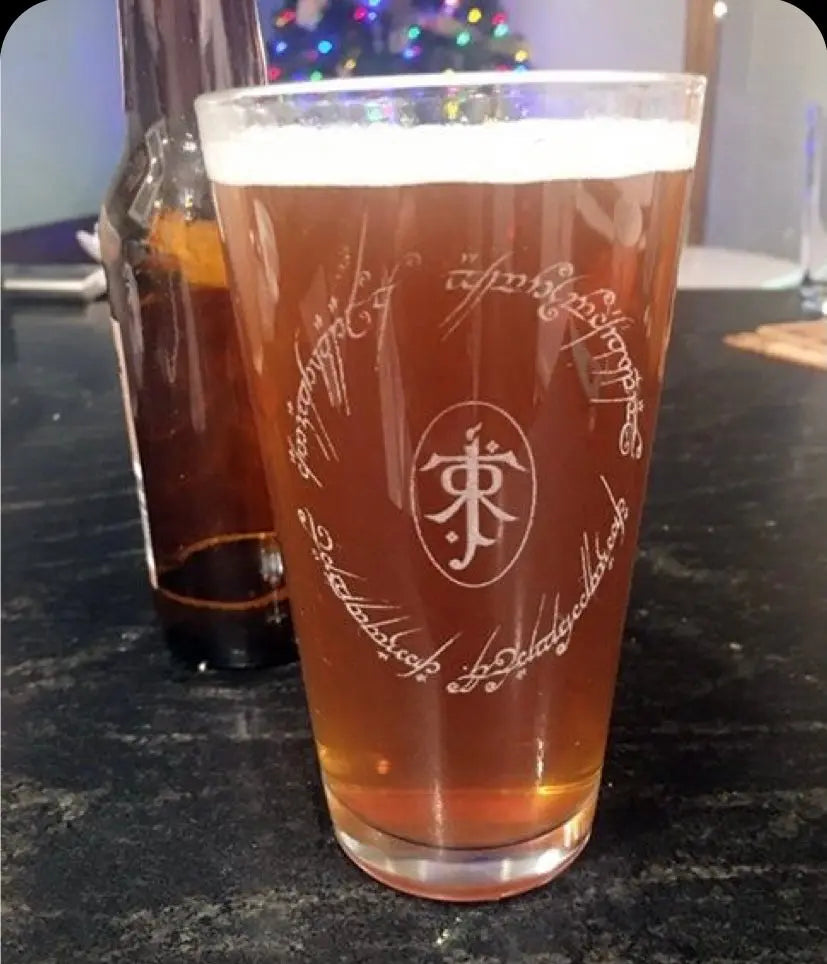 Lord of the Rings Pint Glass , Classic Movie Drink ware - Geek House Creations