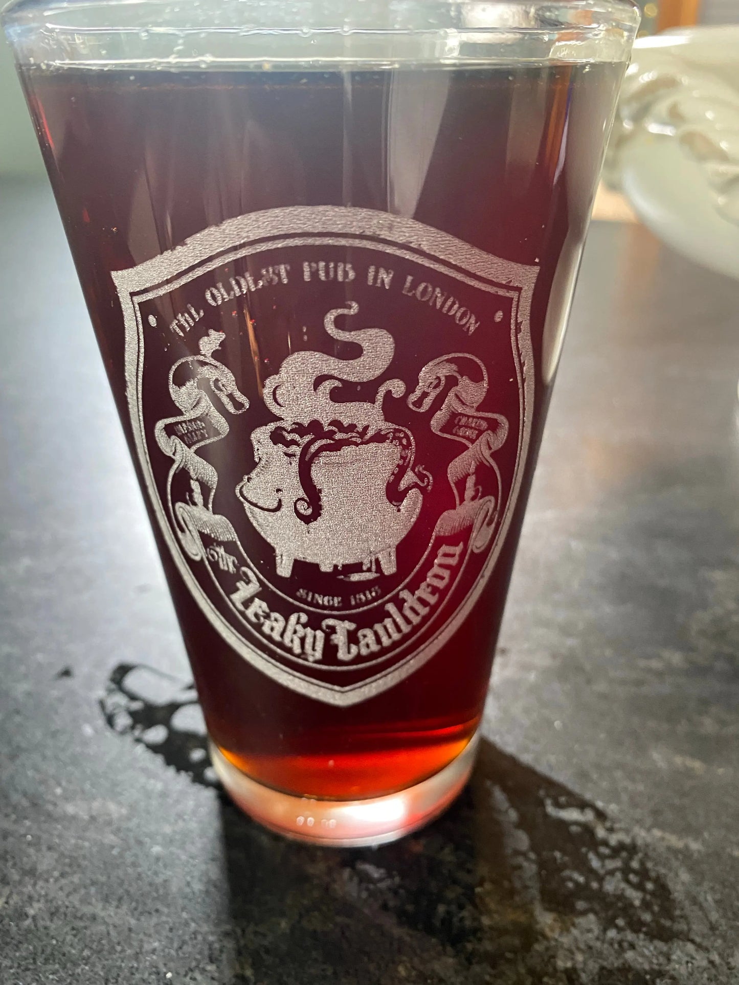Leaky Cauldron Pint Glass, Wizarding World Drinkware - Geek House Creations