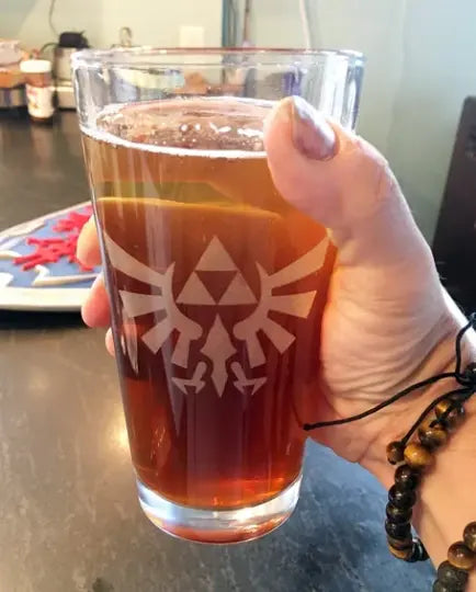 Triforce Legend of Zelda Beer Pub Pint Glass - Geek House Creations