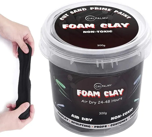 Moldable Cosplay Foam Clay (Black) – High Density and Hiqh Quality for Intricate Designs | Air Dries to Perfection for Cutting with a Knife or Rotary Tool, Sanding or Shaping - Geek House Creations