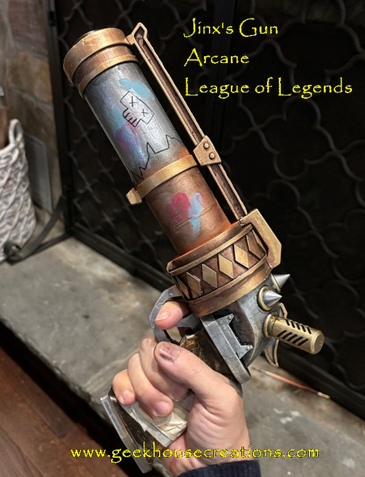 Jinx's pistol Cosplay prop from Arcane and League of Legends - Geek House Creations
