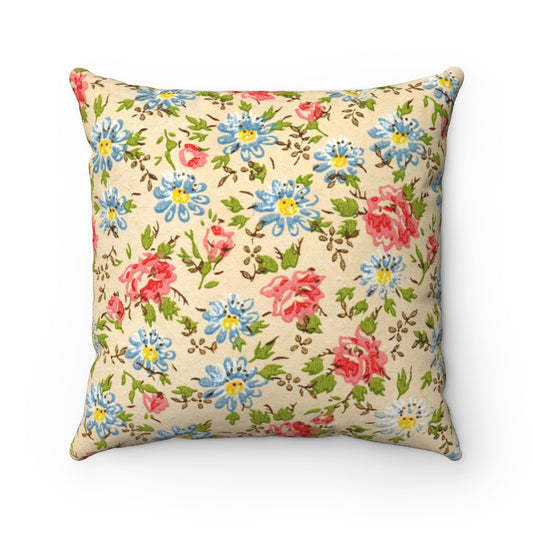 Rose Floral Pattern Square Pillow, Victorian Pattern by William Morris - Geek House Creations
