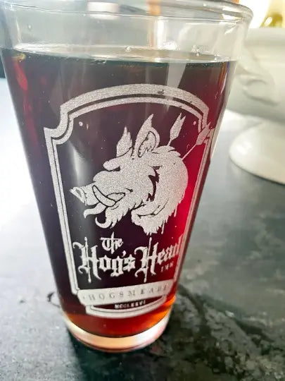 Hog's Head Inn Hogsmead Pint Glass, Wizarding World Drinkware - Geek House Creations