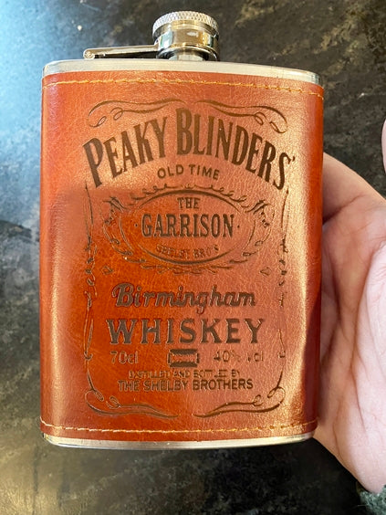 Peaky Blinders Leather covered Flask, 8 oz. - Geek House Creations