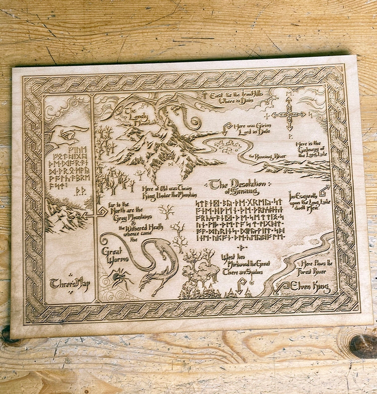 Thorin's Map from The Hobbit LOTR Wall Art, woodwork - Geek House Creations