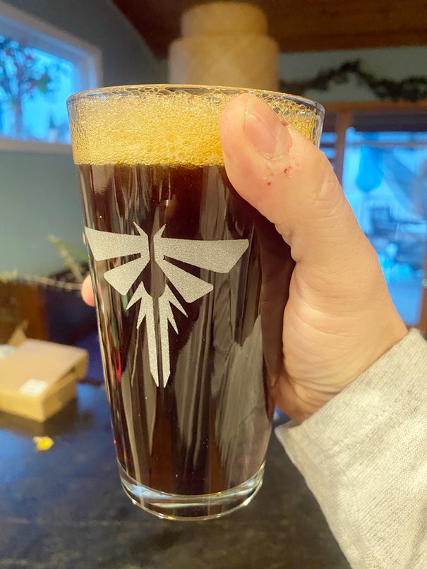 The Last of Us Fireflies Logo Beer Pub Pint Glass - Geek House Creations