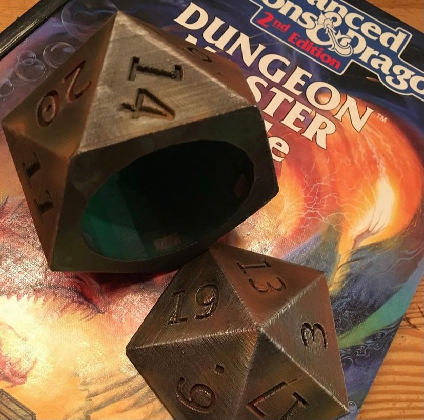 Dungeons and Dragons large 20 sided dice box, 3D Printed