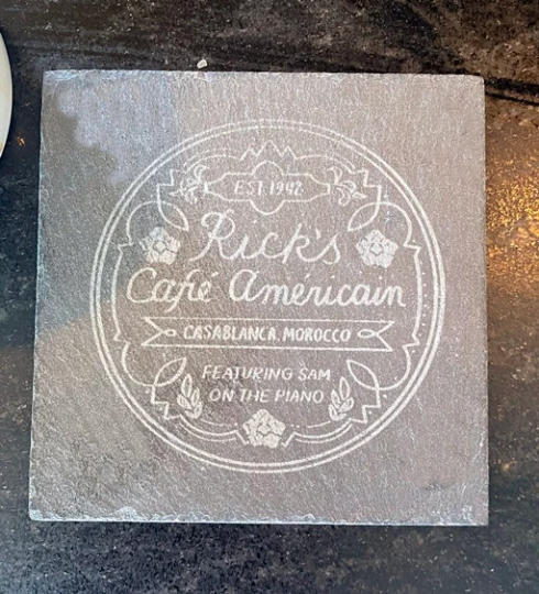 Rick's Cafe Americain Slate Coasters, Set of 4 - Geek House Creations