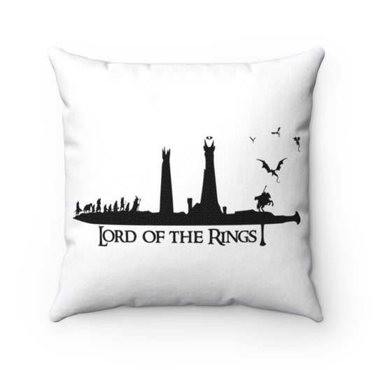 LOTR Fellowship Walk To Tower of Sauron Square Pillow - Geek House Creations