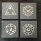 Dungeons and Dragons Dice set Slate Coasters Set of 4 - Geek House Creations