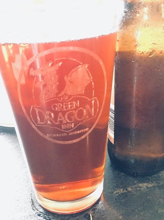 Engraved Green Dragon Inn Pub Pint Glass, LOTR Drinkware - Geek House Creations