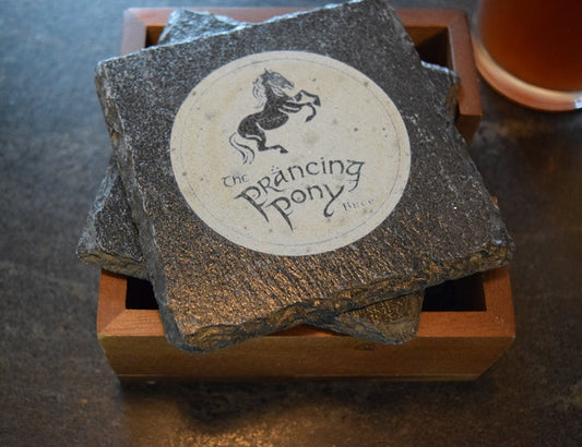 Prancing Pony Slate Coasters Set of 4, from Fellowship of the Ring, LOTR - Geek House Creations
