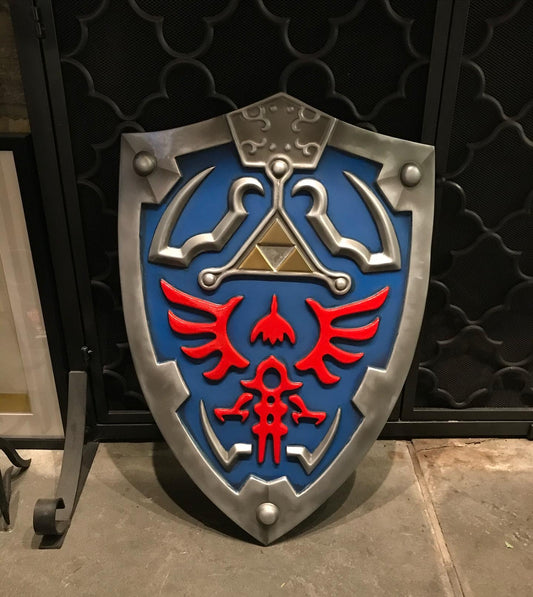 Hylian Shield Legend of Zelda display and cosplay - Geek House Creations