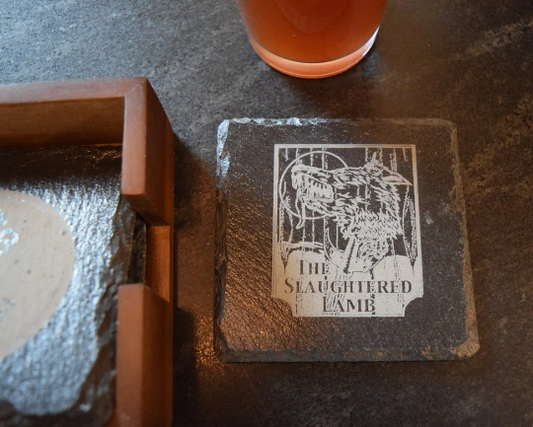 Slaughtered Lamb Pub Slate Coasters Set of 4 - Geek House Creations